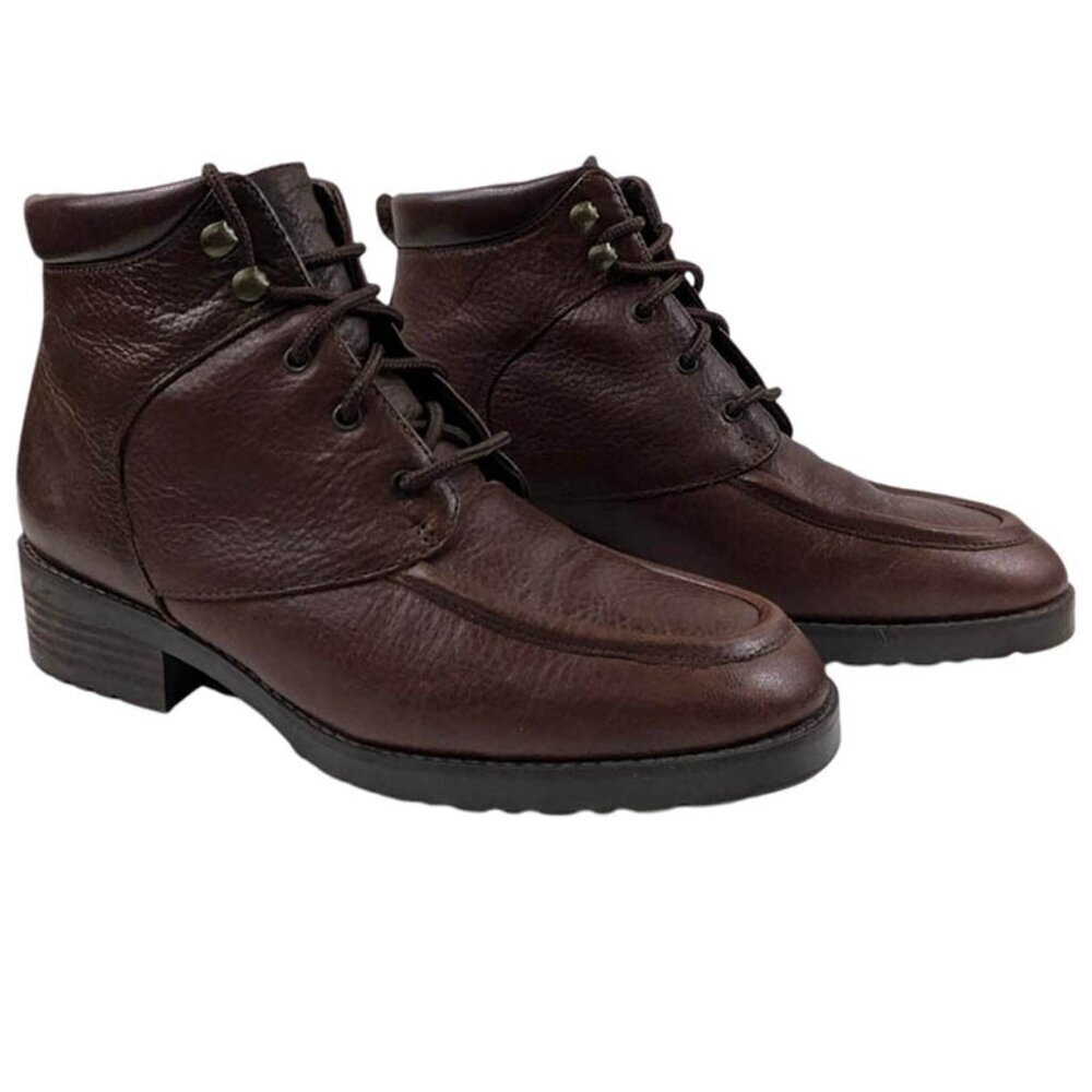 Danexx‎ Stanford Ankle Boot Womens 5.5M Brown Leather Lace Up Bootie Active
